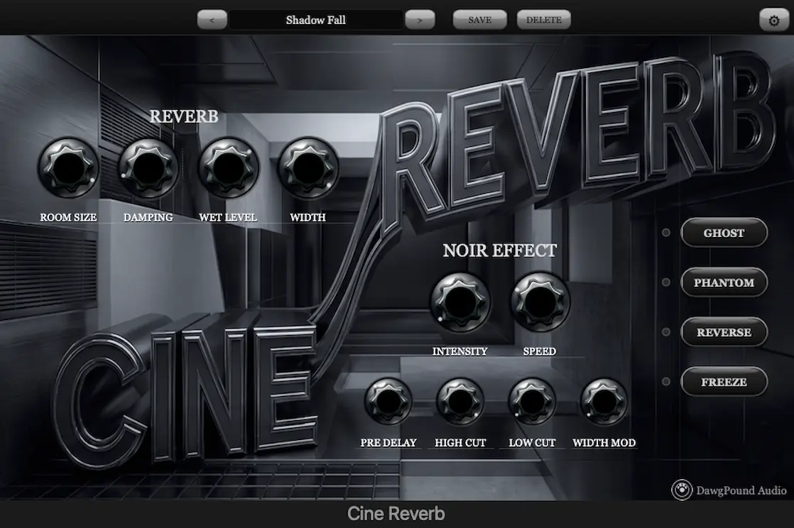 Cine Reverb plugin interface