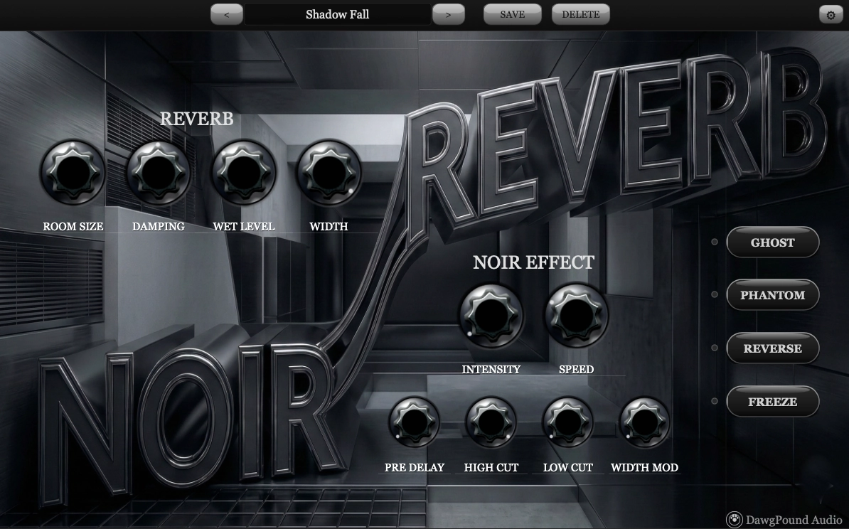 NOIR Reverb plugin interface